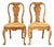 18th Century Antique Thomas Chippendale Period Carved Burl Wood Side Chairs or Dining Chairs, Pair For Sale