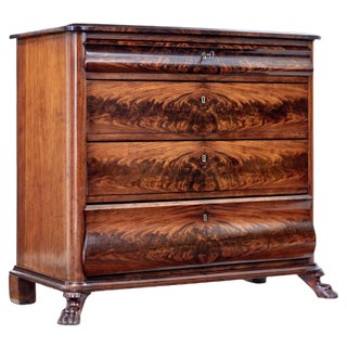 Vintage Danish Chest of Drawers in Flame Mahogany For Sale