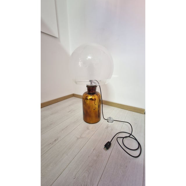 Vintage Porcino Table Lamp with Large Glass Base by Luigi Caccia Dominioni for Azucena, 1950s For Sale - Image 17 of 17
