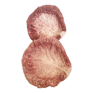 Fitz & Floyd Pink Cabbage Leaf Bowl-a Pair For Sale