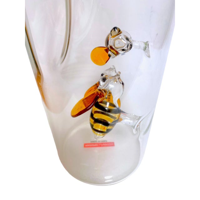 Massimo Lunardon Art Glass Pitcher With Applied Handblown Bees, Made in Italy for Neiman Marcus For Sale - Image 13 of 14