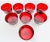 Glass Vintage 1960s French Red Glass Coupes, Set of 8 For Sale - Image 7 of 8