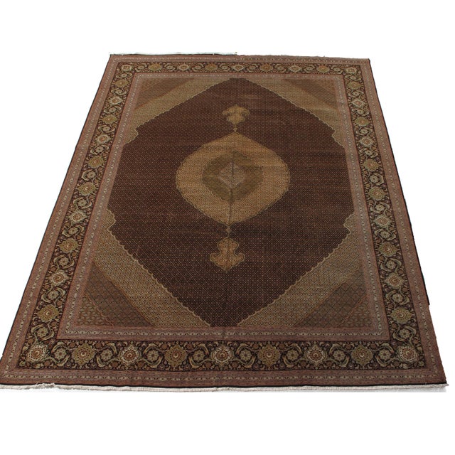 1980s Vintage Persian Tabriz Mahi Hand-Knotted Rug 11'7" X 16' For Sale - Image 5 of 5