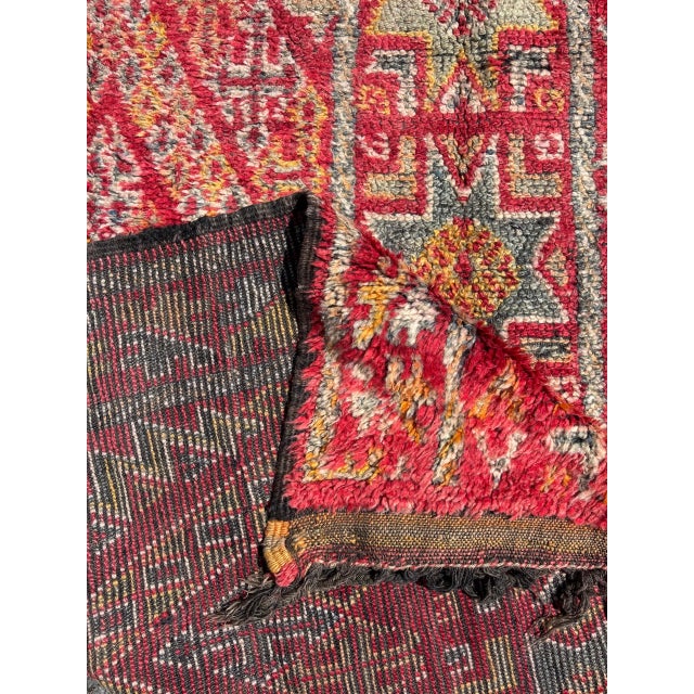 Mid-Century Modern Vintage Boujad Berber Rug with Geometric Tribal Masterpiece, 1990s For Sale - Image 3 of 11