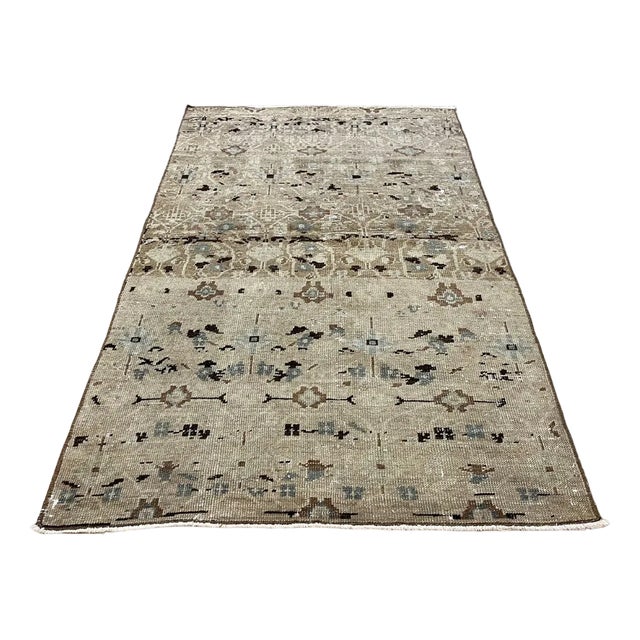 Handmade Aztec Muted Bohemian Rug, 1980s For Sale