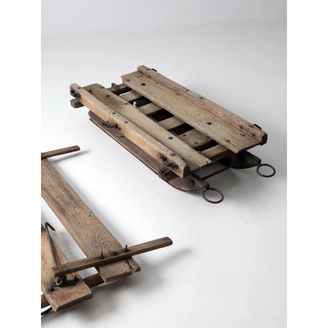 Wood Antique Primitive Sled For Sale - Image 7 of 13