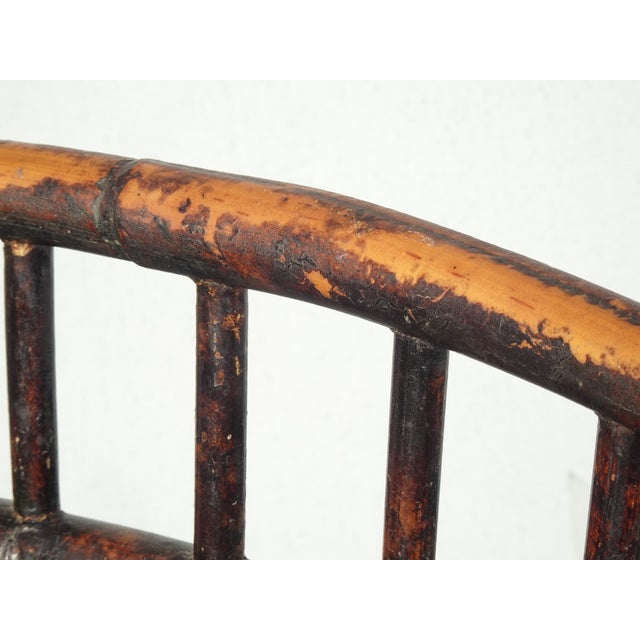 Brown Vintage Chinoiserie Style Bamboo Cane Side Chair For Sale - Image 8 of 18
