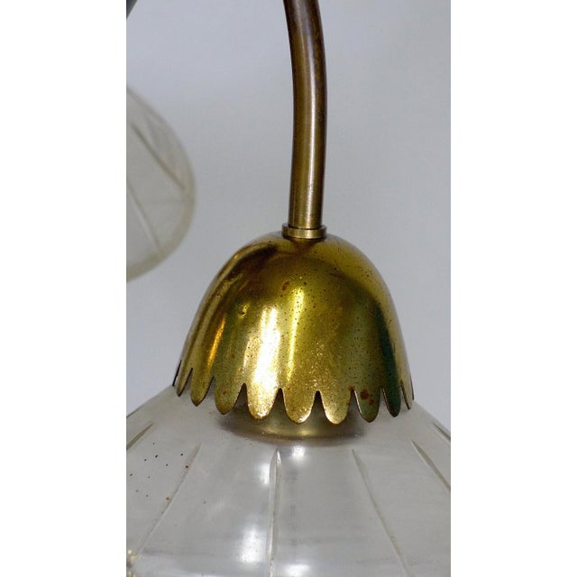 Gold Vintage Brass and Glass Table Lamp, 1920s For Sale - Image 8 of 11