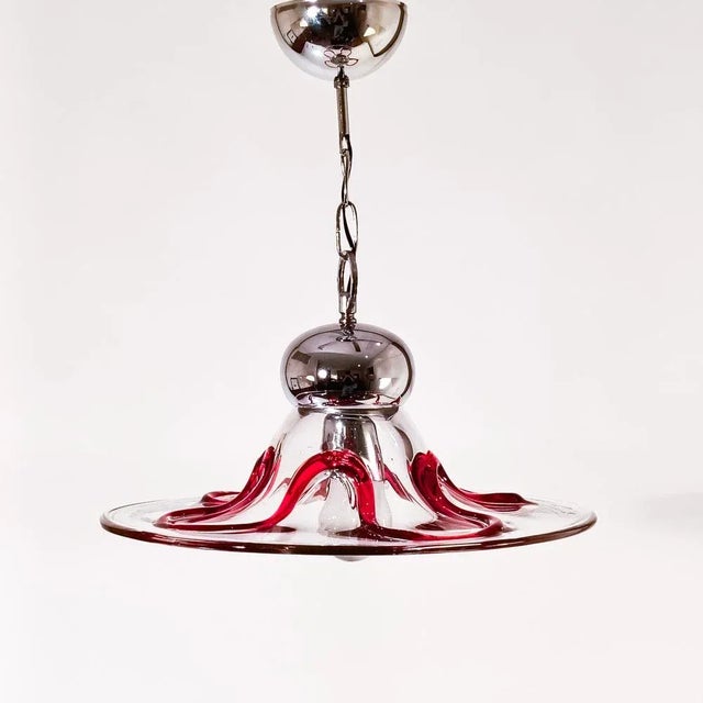 Italian Postmodern Murano Glass Pendant Lamp from Seguso Vetri d'Arte, 1980s For Sale - Image 3 of 13