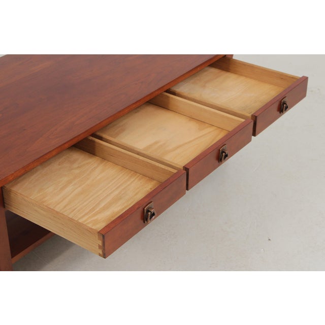 Stickley Stickley Cherry 3 Drawer Arts & Crafts Coffee Table For Sale - Image 4 of 15