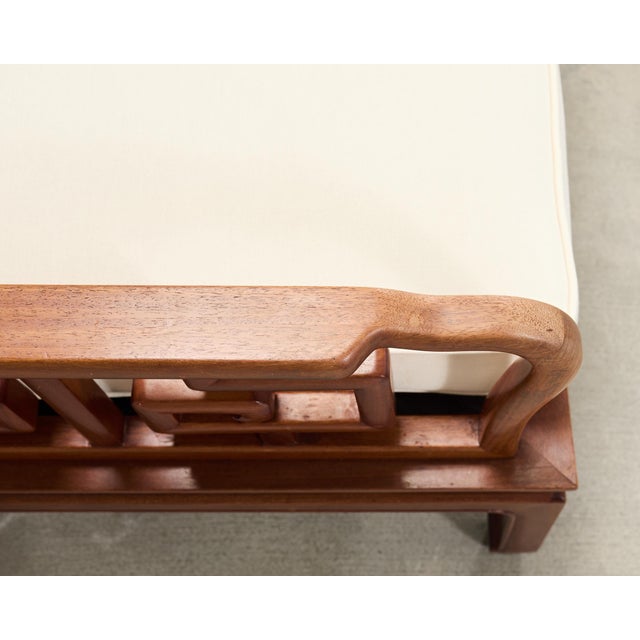Mid 20th Century Pair of Michael Taylor Style Ming Inspired Hardwood Sofas For Sale - Image 5 of 18