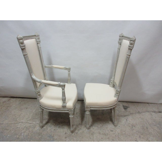 Chairs Swedish Gustavian Style Tall Back - Set of 6 For Sale - Image 4 of 5