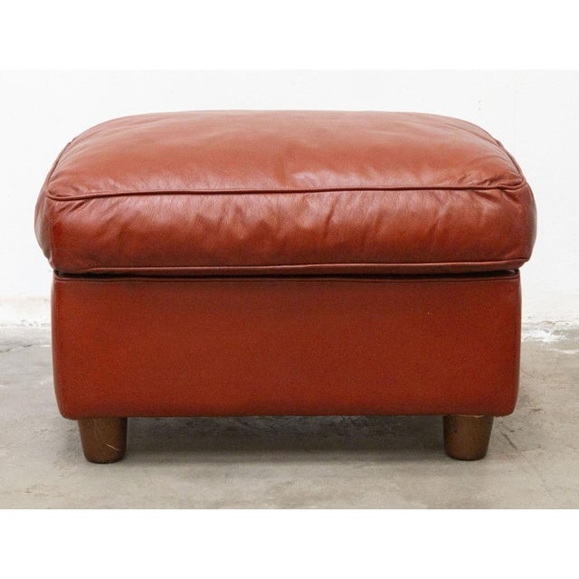 Set of Leather Armchair with Footstool For Sale - Image 4 of 17
