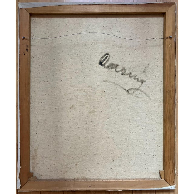 Gorgeous Mid-Century Colorful Portrait of a Woman in White With a Flower in Her Hair For Sale In New York - Image 6 of 6