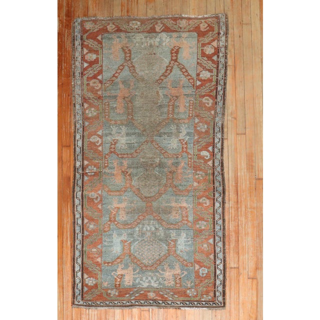 Zabihi Collection Persian Kurd Lion Antique Rug - 3'3" x 6'2" For Sale - Image 11 of 11