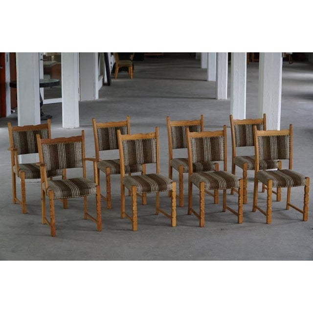 Mid-Century Modern Danish Dining Chairs in Oak and Wool, 1960s, Set of 8 For Sale - Image 12 of 18