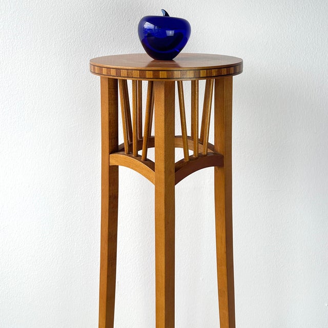 Camel Early 20th Century Arts and Craft Inlay Pedestal For Sale - Image 8 of 11