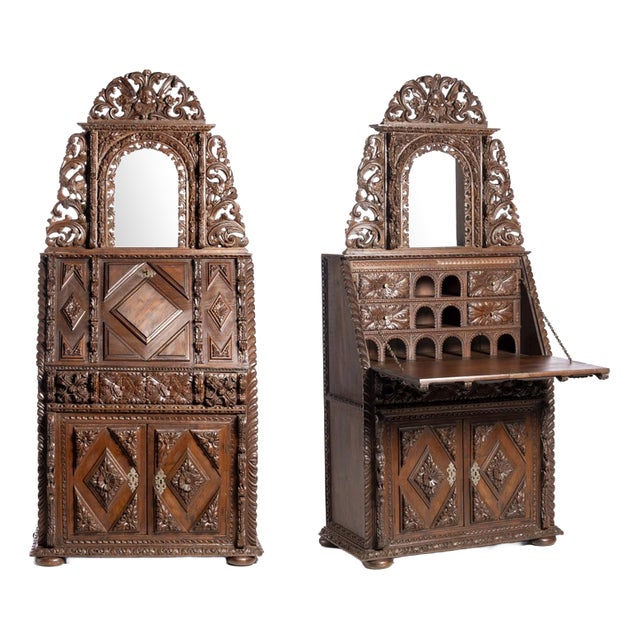 19th Century Rustic Writing Desk with Niche For Sale