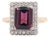 2.8ct Raspberry Garnet Ring With Natural Diamond Accents: Solid 14k Gold 9x7mm, Size 6.75 For Sale