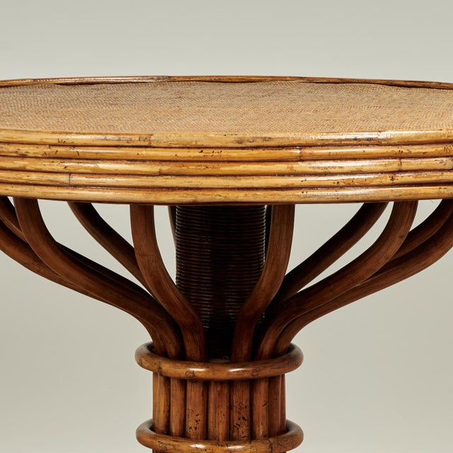 1950s Vintage Bamboo and Grasscloth Dining or Center Table For Sale - Image 5 of 10