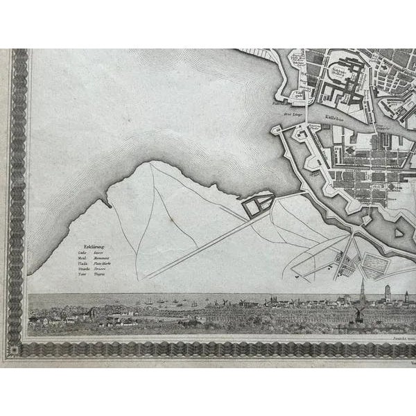 Paper Copenhagen Map, 1844 For Sale - Image 7 of 11