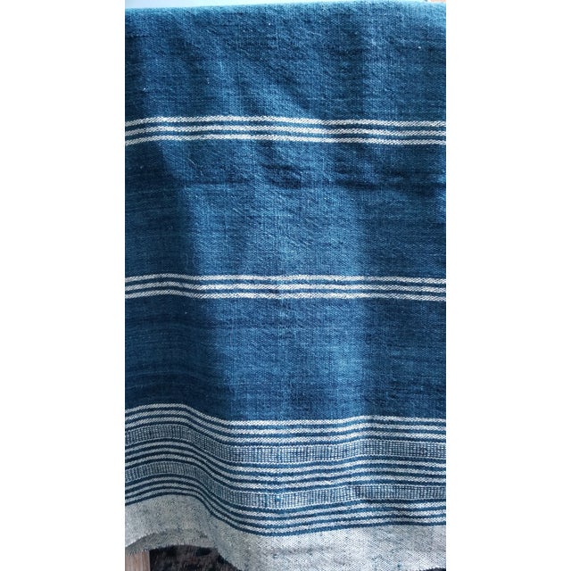 Late 20th Century Indigo With Shell Kutch Throw For Sale - Image 5 of 7