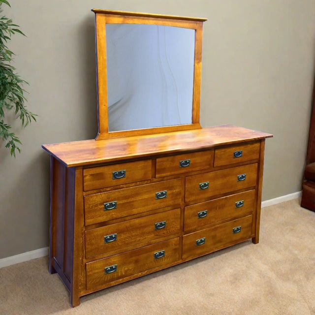 Mission Mission 9 Drawer Dresser - Michael's Cherry For Sale - Image 3 of 8