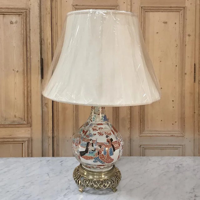 Japonisme 19th Century French Satsuma Urn Table Lamp For Sale - Image 3 of 13