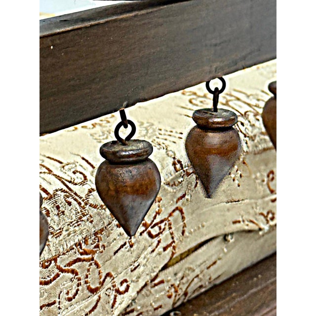 Textile Carved End of Indo-British Colonial Period Lounge Chairs, Pair For Sale - Image 7 of 7