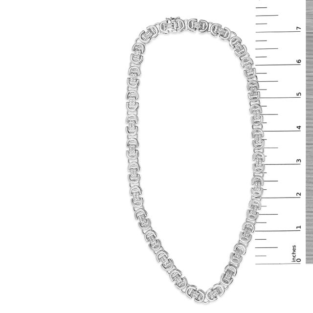 2020s Sterling Silver 2 1/2 Cttw Diamond Eternity Men's Station Necklace For Sale - Image 5 of 6