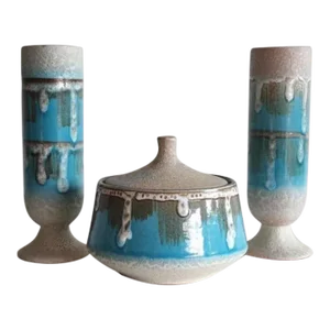 Aqua Drip West German Pottery Collection