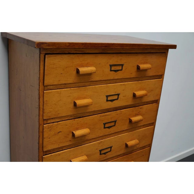 1950s German Beech Industrial Apothecary Cabinet, Mid-20th Century For Sale - Image 5 of 14