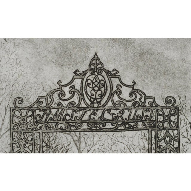 "De Poort" - Landscape With Trees & Art Nouveau Gate, Limited Edition Lithograph by David Corbett For Sale - Image 4 of 6