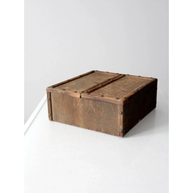 Vintage Split Double Door Wooden Box For Sale - Image 13 of 13