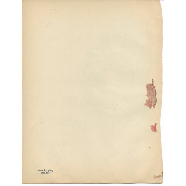 Mid-Century Modern 1940s Grace Spongberg Seamstress Drawing For Sale - Image 3 of 3