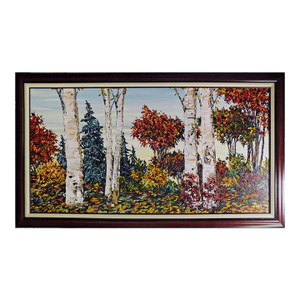 Maya Eventov "Autumn's Arrival" Original Acrylic Painting on Canvas Custom Frame