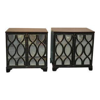 James Mont Inspired Mirrored Commodes - A Pair For Sale