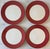 Set of 4 Pagnossin Treviso Italy Spa Rust dinner plates with beautiful muted maroon and rouge and cream color. Pagnossin...