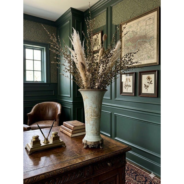 Introduce a stately architectural element to your interior with this exceptional late 20th-century tall porcelain vase...