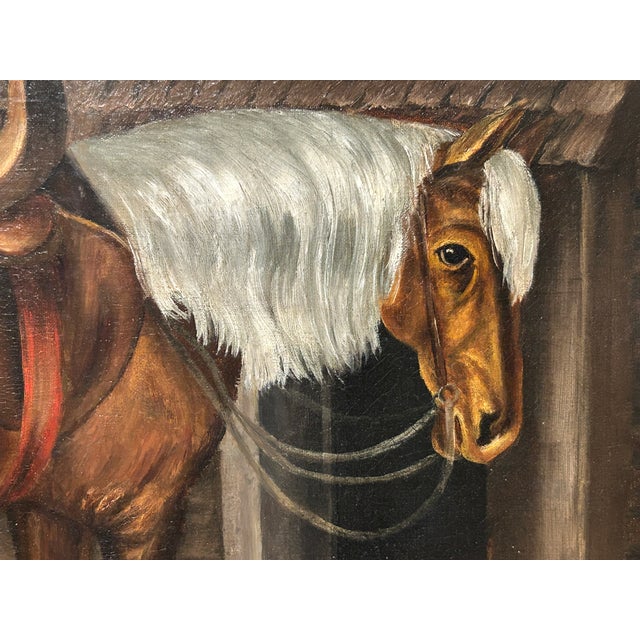 19th Century 19th C Oil on Canvas, Horse and Dog Hovel For Sale - Image 5 of 8