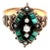 Antique Victorian 9k Rose Gold Turquoise & Pearl Ring, Size 8 For Sale