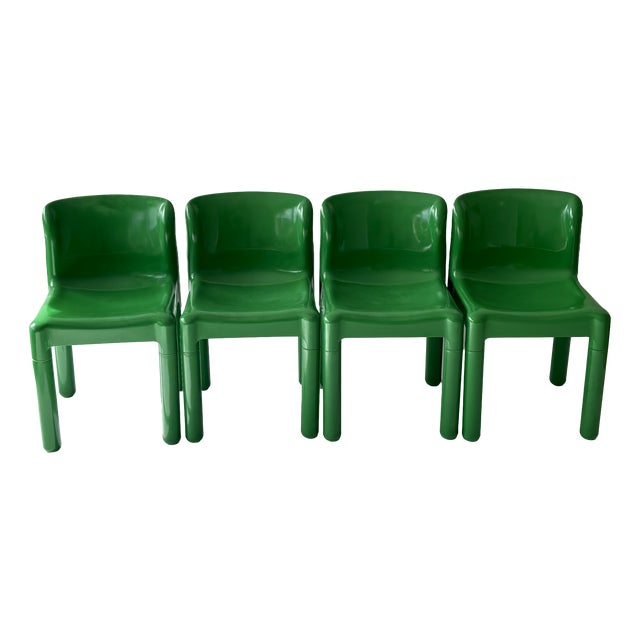 Space Age 4875 Chairs by Carlo Bartoli for Kartell, Italy, 1970, Set of 4 For Sale