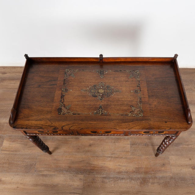 19th Century Inlaid Mahogany Ladies Writing Desk, Denmark For Sale - Image 4 of 11