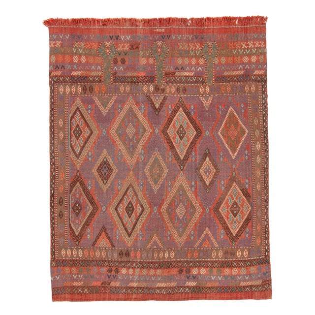 Vintage Kilim Rug in Polychromatic Diamond Patterns by Rug & Kilim For Sale In New York - Image 6 of 6