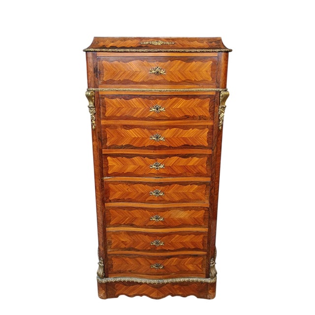 Louis XV Rococo Napoleon III French Commode, Semaniere with Secretary, 1930s For Sale - Image 17 of 17