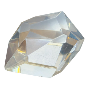 Vintage Modern Sculptural Abstract Acrylic Lucite Gemstone Paperweight Object Art, Large
