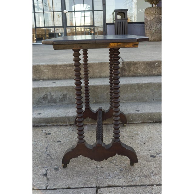 English Spanish Style Accent Table With Spool Turned Legs For Sale - Image 3 of 7