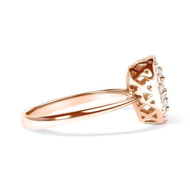 Indulge in the eternal beauty of this exquisite 10K Rose Gold Promise Ring. Crafted with utmost precision, its delicate...