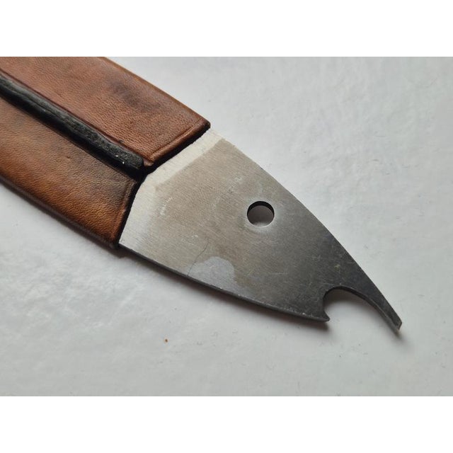 Neptune Fish Bottle Opener in Leather and Steel by Carl Auböck for Amboss Midcentury, 1950s For Sale - Image 6 of 9