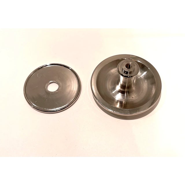 Metal Baker Shield Pull With Back Plate in Polished Nickel For Sale - Image 7 of 8